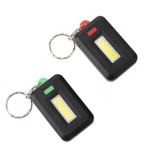 Load image into Gallery viewer, 2 PCS 3W Mini COB LED Flashlight Keychain Emergency Camping  Backpack Light with 3 Modes, Red, Green