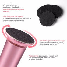Load image into Gallery viewer, Electric Foot File Speed Adjustable Sandpaper Discs Callus Remover Pedicure Fast Remove Feet Hard Cracked Dry Dead Skin Tool, US plug, EU plug, UK plug