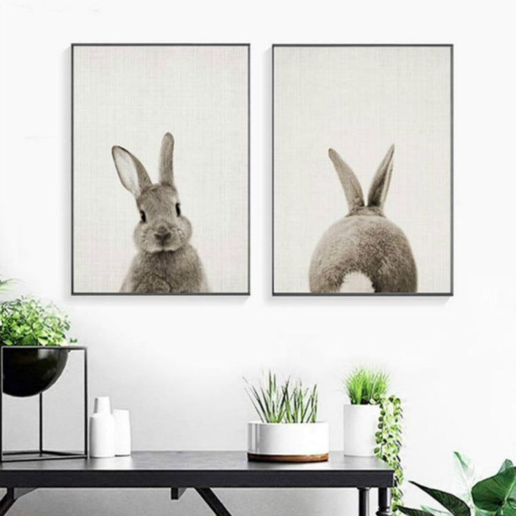 Rabbit Before and After the Computer Printing Decorative Painting Frameless Core