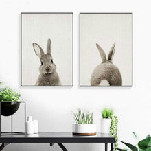 Load image into Gallery viewer, Rabbit Before and After the Computer Printing Decorative Painting Frameless Core