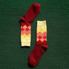 Colored Diamond Plaid Tube Gradient Sports Socks