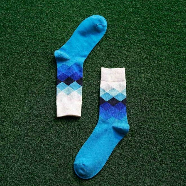 Colored Diamond Plaid Tube Gradient Sports Socks
