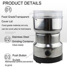 Load image into Gallery viewer, Multi-functional EU Plug Coffee Grinder Stainless Electric Herbs/Spices/Nuts/Grains/Coffee Bean Grinding, Coffee Grinder, EU Plug