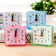 Load image into Gallery viewer, Square Alarm Clock Transparent Case Compact Digital Mini Bedroom Bedside Office Electronic Clock