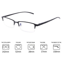 Load image into Gallery viewer, Anti Blu-ray Business Eye Glasses for Men Metal Frame Plain Glass Spectacles