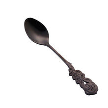 Load image into Gallery viewer, Small Mini Stainless Steel Rose Flower Coffee Spoon Strring Spoon Teaspoon Tea Spoon Dessert Spoon Long Handle Tableware