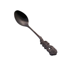 Load image into Gallery viewer, Small Mini Stainless Steel Rose Flower Coffee Spoon Strring Spoon Teaspoon Tea Spoon Dessert Spoon Long Handle Tableware