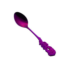 Load image into Gallery viewer, Small Mini Stainless Steel Rose Flower Coffee Spoon Strring Spoon Teaspoon Tea Spoon Dessert Spoon Long Handle Tableware