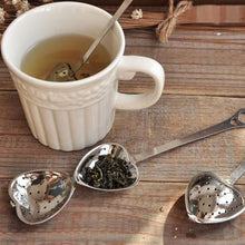 Load image into Gallery viewer, 2 PCS Stainless Steel Practical Heart Shape Tea Infuser Spoon Strainer, Heart Shape Tea Infuser