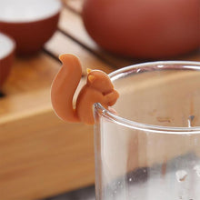 Load image into Gallery viewer, 10 PCS Silicone Squirrel Tea Bag Multi-function Wine Glass Cup Recognizer, Squirrel (Green), Squirrel (Blue), Squirrel (Coffee), Squirrel (Gray), Squirrel (Orange)