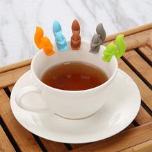 Load image into Gallery viewer, 10 PCS Silicone Squirrel Tea Bag Multi-function Wine Glass Cup Recognizer, Squirrel (Green), Squirrel (Blue), Squirrel (Coffee), Squirrel (Gray), Squirrel (Orange)
