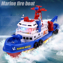 Load image into Gallery viewer, Electric Fishing Fire Boat Baby Shower Toy with Water Spray &amp; Light &amp; Sound Function