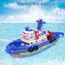 Load image into Gallery viewer, Electric Fishing Fire Boat Baby Shower Toy with Water Spray &amp; Light &amp; Sound Function