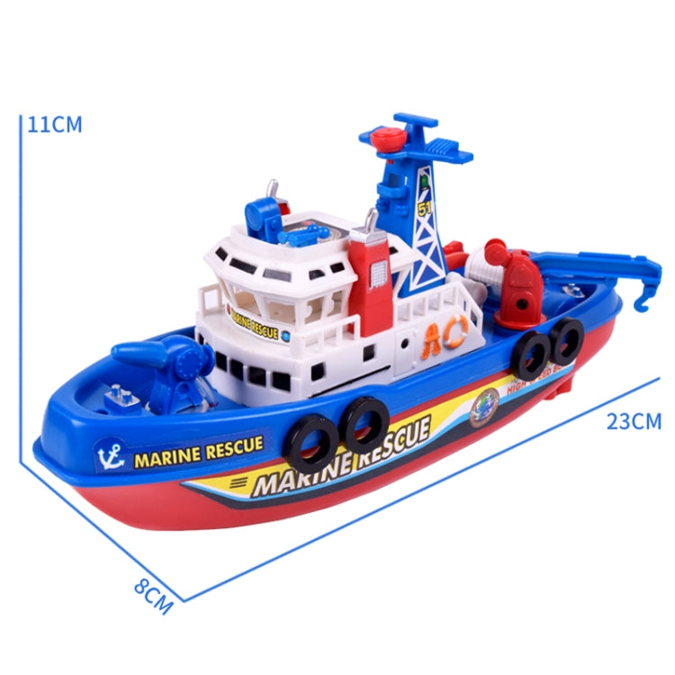 Electric Fishing Fire Boat Baby Shower Toy with Water Spray & Light & Sound Function