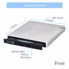 Load image into Gallery viewer, USB 2.0 Portable Ultra Slim External Slot-in DVD-RW CD-RW CD DVD ROM Player Drive Writer Rewriter Burner for PC