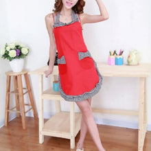Load image into Gallery viewer, Sleeveless Bow Lace Apron with Pocket