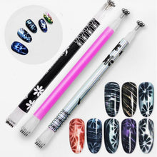 Load image into Gallery viewer, 3 PCS Cat Eye Gel Magnet Pen Double Head Magnetic Pen Plum Branding Flower Magnetic Pen Nail Cat Eye Magnet New Tool