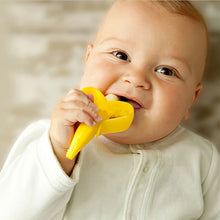 Load image into Gallery viewer, 3 PCS Baby Silicone Training Toothbrush Banana Shape Safe Toddle Teether Chew Toys Teething Ring Gift for Infant Baby Chewing, Yellow-B