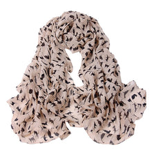 Load image into Gallery viewer, Ladies Cats Printed Chiffon Scarf, Length: 150cm x 60cm