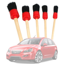 Load image into Gallery viewer, 5 Pcs Car Detailing Brush Cleaning Natural Boar Hair Brushes Auto Detail Tools Products Wheels Dashboard, 5 in 1 Random Color Delivery, 5 in 1 Black, 5 in 1 White
