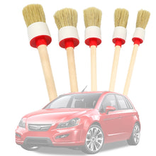 Load image into Gallery viewer, 5 Pcs Car Detailing Brush Cleaning Natural Boar Hair Brushes Auto Detail Tools Products Wheels Dashboard, 5 in 1 Random Color Delivery, 5 in 1 Black, 5 in 1 White