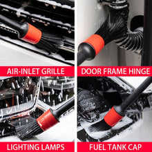 Load image into Gallery viewer, 5 Pcs Car Detailing Brush Cleaning Natural Boar Hair Brushes Auto Detail Tools Products Wheels Dashboard, 5 in 1 Random Color Delivery, 5 in 1 Black, 5 in 1 White