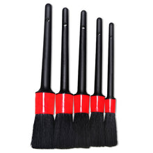 Load image into Gallery viewer, 5 Pcs Car Detailing Brush Cleaning Natural Boar Hair Brushes Auto Detail Tools Products Wheels Dashboard, 5 in 1 Random Color Delivery, 5 in 1 Black, 5 in 1 White