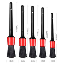 Load image into Gallery viewer, 5 Pcs Car Detailing Brush Cleaning Natural Boar Hair Brushes Auto Detail Tools Products Wheels Dashboard, 5 in 1 Random Color Delivery, 5 in 1 Black, 5 in 1 White