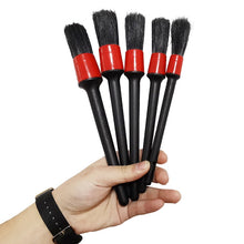 Load image into Gallery viewer, 5 Pcs Car Detailing Brush Cleaning Natural Boar Hair Brushes Auto Detail Tools Products Wheels Dashboard, 5 in 1 Random Color Delivery, 5 in 1 Black, 5 in 1 White