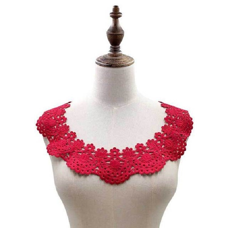 Milk Silk Lace Embroidered Collar Hollow Fake Collar DIY Clothing Accessories, Size: about 32 x 26cm, Red, Red Wine, Blue, Beige, Purple Pink, Black, White