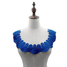 Load image into Gallery viewer, Milk Silk Lace Embroidered Collar Hollow Fake Collar DIY Clothing Accessories, Size: about 32 x 26cm, Red, Red Wine, Blue, Beige, Purple Pink, Black, White