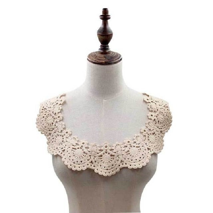 Milk Silk Lace Embroidered Collar Hollow Fake Collar DIY Clothing Accessories, Size: about 32 x 26cm, Red, Red Wine, Blue, Beige, Purple Pink, Black, White