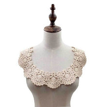 Load image into Gallery viewer, Milk Silk Lace Embroidered Collar Hollow Fake Collar DIY Clothing Accessories, Size: about 32 x 26cm, Red, Red Wine, Blue, Beige, Purple Pink, Black, White