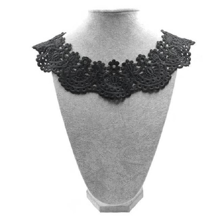 Milk Silk Lace Embroidered Collar Hollow Fake Collar DIY Clothing Accessories, Size: about 32 x 26cm, Red, Red Wine, Blue, Beige, Purple Pink, Black, White