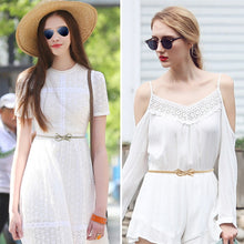 Load image into Gallery viewer, All-metal Material Bow-knot Shape Buckled Elastic Fine Belt for Women, Length: 70cm