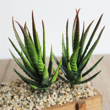 Load image into Gallery viewer, Artificial Mini Aloe Plastic Plants Craft Floristry Landscape Garden Family Office Decoration, Green not Flocked, Flocking Green Red Tip, Flocking Green Yellow Tip