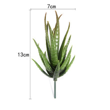 Load image into Gallery viewer, Artificial Mini Aloe Plastic Plants Craft Floristry Landscape Garden Family Office Decoration, Green not Flocked, Flocking Green Red Tip, Flocking Green Yellow Tip