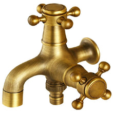Load image into Gallery viewer, Copper Antique Washing Machine Faucet one Point two Pairs Single Cold 4 Points Faucet, Antique Washing Faucet