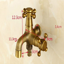 Load image into Gallery viewer, Copper Antique Washing Machine Faucet one Point two Pairs Single Cold 4 Points Faucet, Antique Washing Faucet