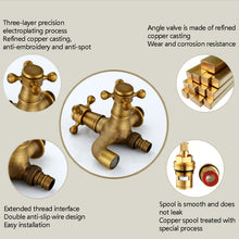 Load image into Gallery viewer, Copper Antique Washing Machine Faucet one Point two Pairs Single Cold 4 Points Faucet, Antique Washing Faucet