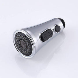 Kitchen Horn Button Switch Pausable Faucet Sprinkler Water Saving Nozzle Sprayer Filter, Plating CP, Drawing BN