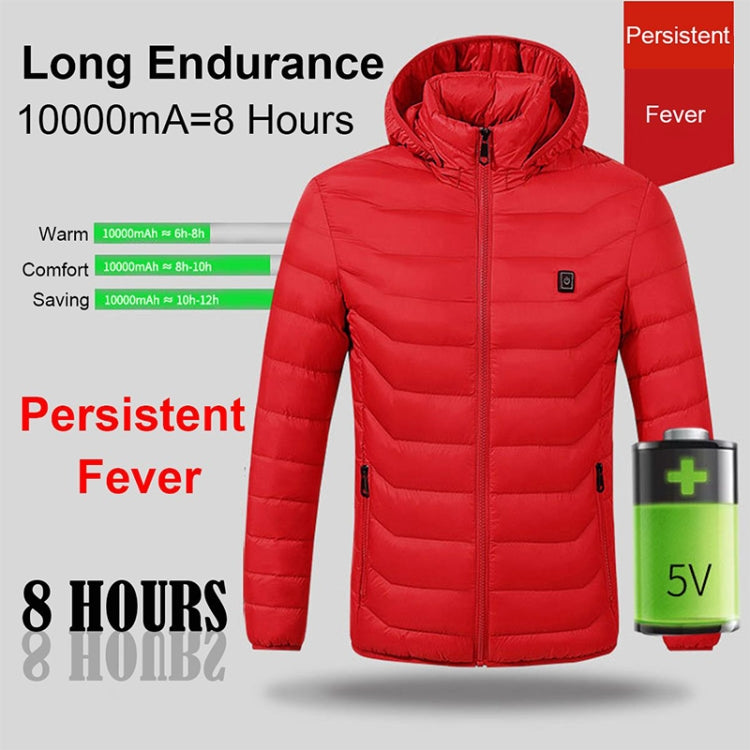 Winter Smart Electric Heating Hooded Jacket, M, L, XL, XXXL, XXXXL