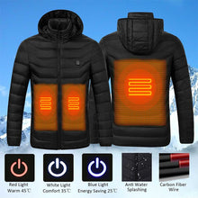 Load image into Gallery viewer, Winter Smart Electric Heating Hooded Jacket, M, L, XL, XXXL, XXXXL