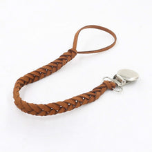 Load image into Gallery viewer, 3 PCS Baby Pacifier Chain Leather Woven Anti-off Chain