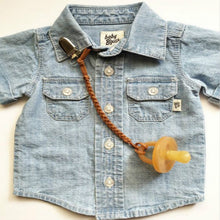 Load image into Gallery viewer, 3 PCS Baby Pacifier Chain Leather Woven Anti-off Chain
