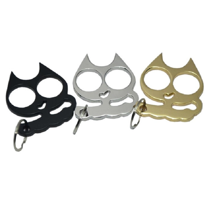 5 PCS Kitty Outdoor Metal Self-defense Keychain Outdoor Self-defense Window Breaking Tool, Cat Shape(Gold), Cat Shape(Silver), Cat Shape(Black)