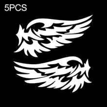 Load image into Gallery viewer, 5 PCS Guardian Angel Wings Lovely Reflective Car Stickers Fashion Car Rearview Mirror For Strip Subsection, Black, White