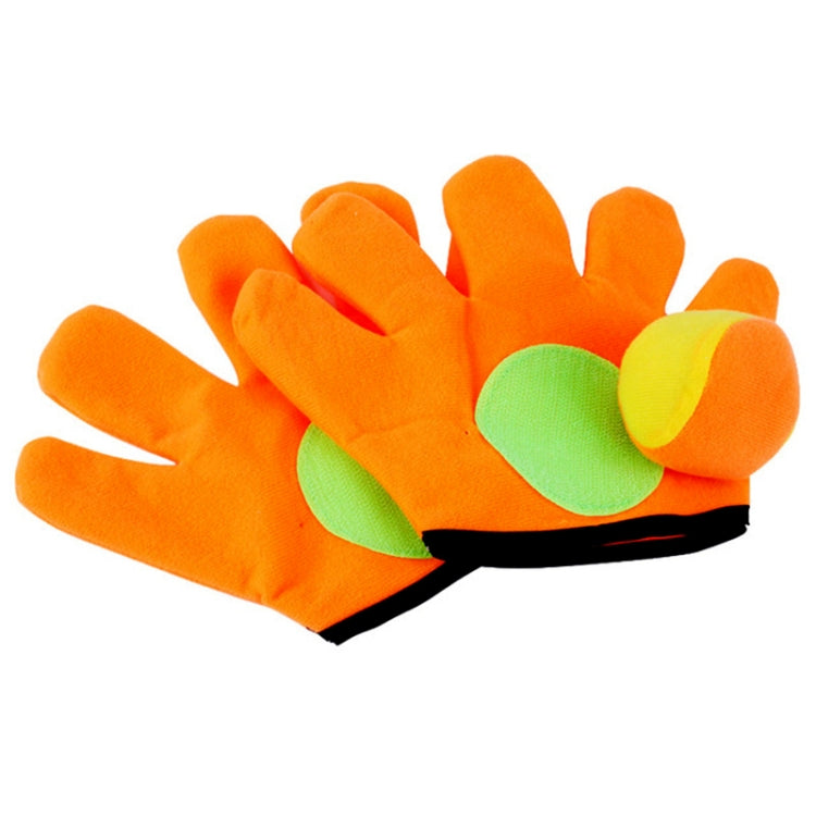 Outdoor Sports Toys Children Plush Sticky Ball Catching Gloves Set