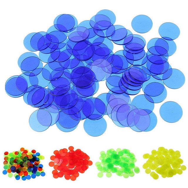 100 PCS Transparent Plastic Casino Poker Chips Bingo Tag Token Children Toys Gifts