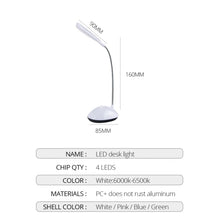 Load image into Gallery viewer, 2 PCS Flexible Adjustable Portable Bedroom Reading Desk Lamp LED Night Light for Children